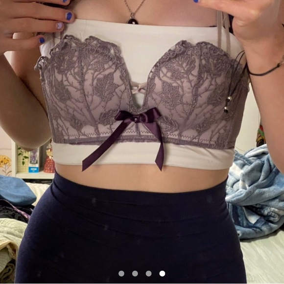 32B 32A Pink and purple lace bra - Picture 3 of 3